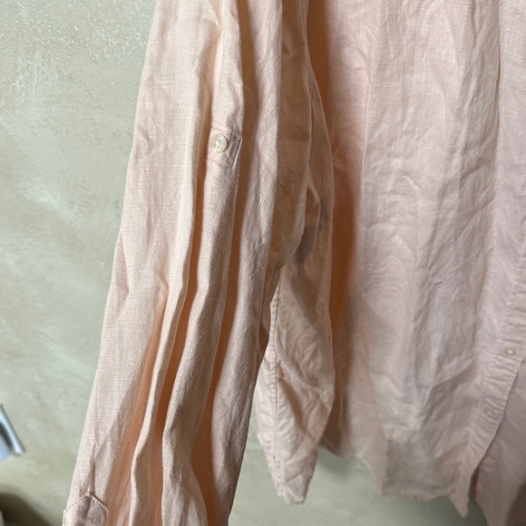 Lauren Ralph Lauren Peach Linen button down size 2x - Picture 6 of 8